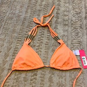Coral bathing suit top